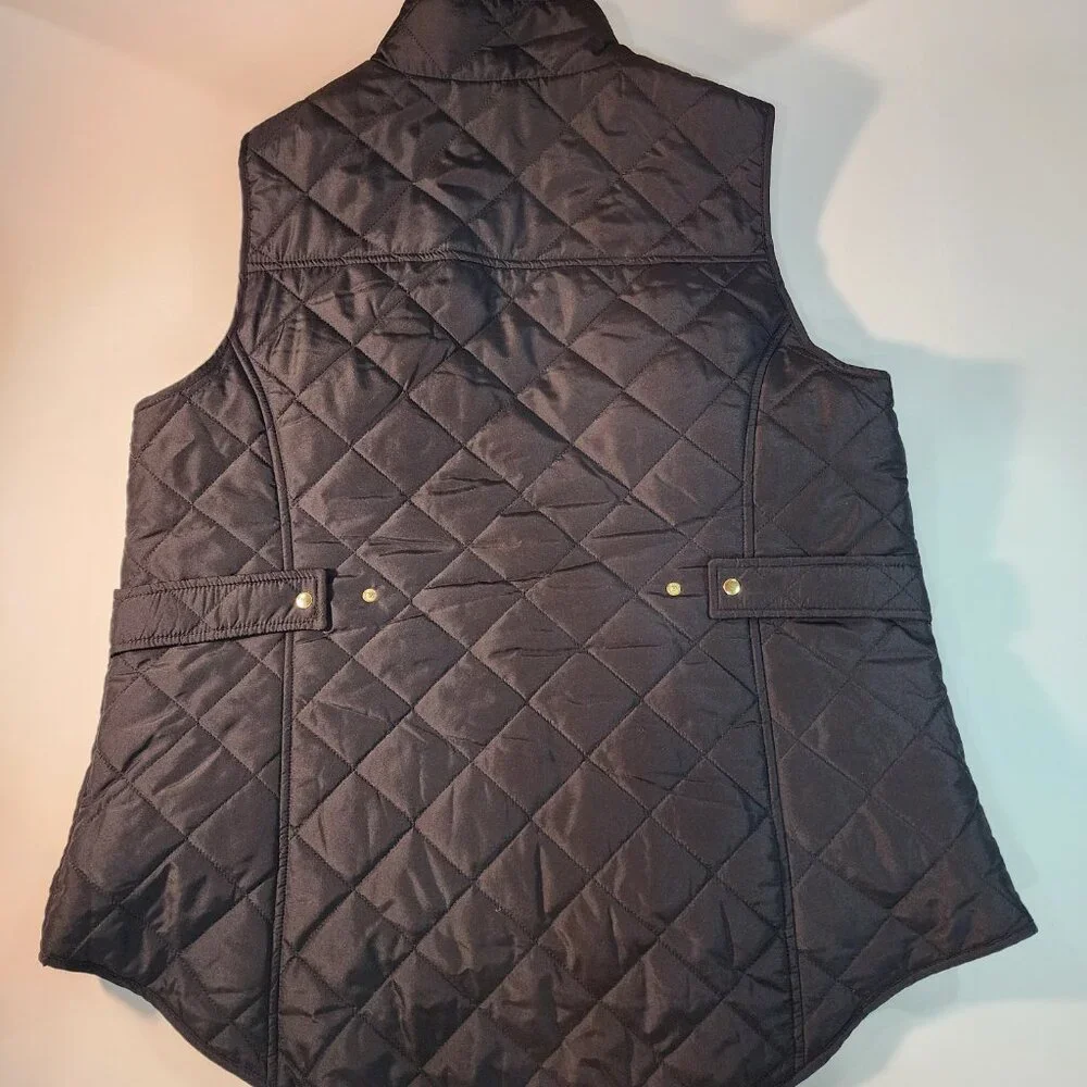 Crown & Ivy Women's Black Quilted Puffer Vest Size 1X - Picture 3 of 8